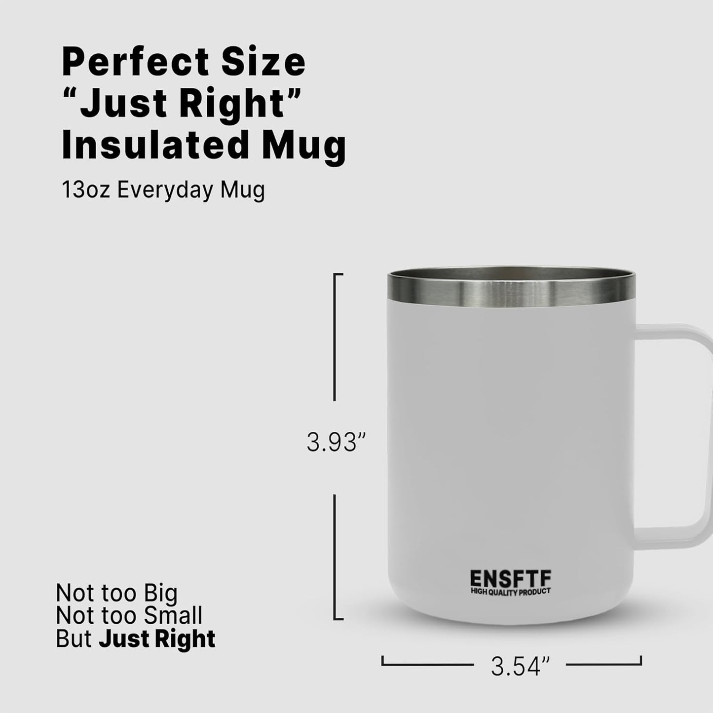 Skiennix 13 oz Stainless Steel Coffee Mug - Leak Proof Travel Tumbler with Lid | Insulated for Hot & Cold Drinks