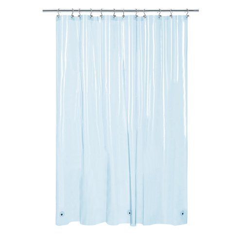 Barossa Design Extra Long Clear Blue Shower Curtain Liner with 3 Magnets - 72" x 84" XL, Waterproof PEVA Lightweight Shower Liner for Bathroom, PVC Free, Metal Grommets - Clear Blue, 72x84