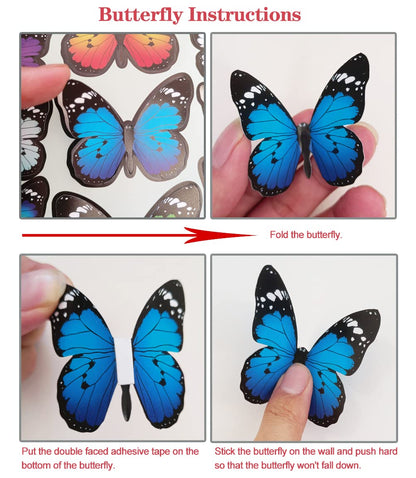 Skiennix 80 PCS Butterfly Wall Decals - 3D Home Decor Stickers for Stunning Room Transformation