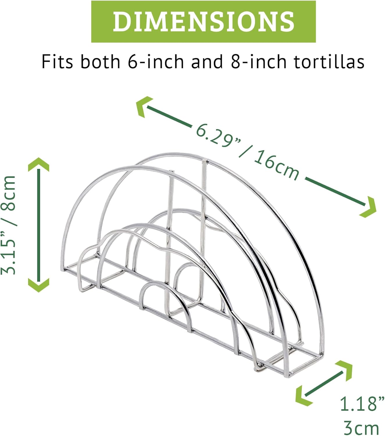 Skiennix Taco Shell Molder & Maker - Stainless Steel Reusable Tool for Oven & Air Fryer | 6-8 Inch