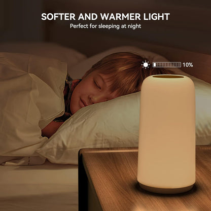 ROOTRO Touch Bedside Table Lamp - Sleek RGB Design | 3-Way Dimmable LED Nightstand Light for Bedroom & Living Room