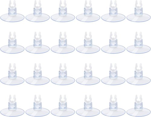 AQUANEAT Aquarium Suction Cups - 24pcs Clear Clips for 3/16" Airline Tubing Holder