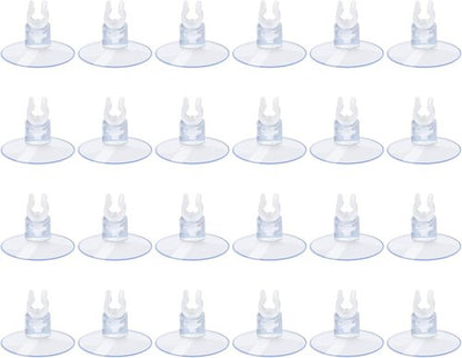 AQUANEAT Aquarium Suction Cups - 24pcs Clear Clips for 3/16" Airline Tubing Holder