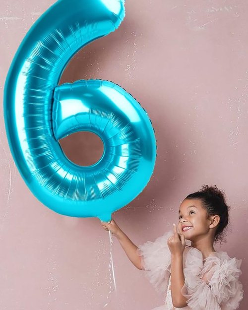 Light Blue Number 7 Balloon by [Brand Name] - 40 Inch Birthday Decoration for Ages 7, 17, 27, 70