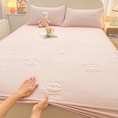Waterproof Mattress Protector King Size Breathable Soft & Silent Pink