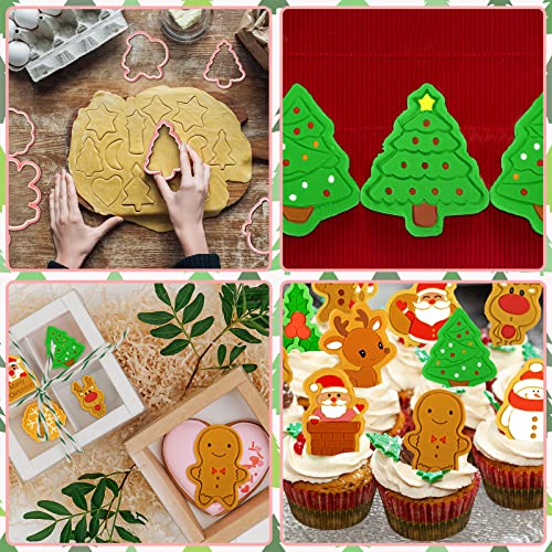 Christmas Cookie Cutters Set - 16 Plastic Baking Shapes for Holiday Cookies