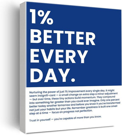 1% Better Every Day Wall Art | Motivational Framed Poster for Office & Home Decor