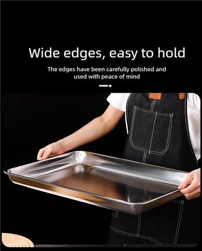 Regine Switzerland Extra Large 304 Stainless Steel Baking Pan Set - 2-Pack, Non-Toxic Bakeware, 1 Solid & 1 Perforated