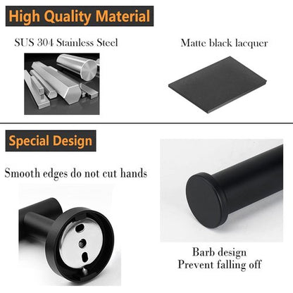 Sotuai Toilet Paper Holder - SUS 304 Stainless Steel Toilet Paper Holder Wall Mount, Toilet Paper Roll Holder for Bathroom, Kitchen, Washroom - Matte Black