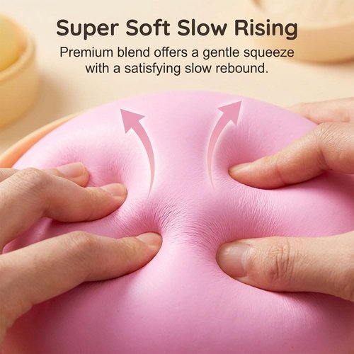 Giant Dumpling Squishy - Jumbo Soft Slow Rising Stress Ball for Adults | Extra Large Pink Fidget Toy