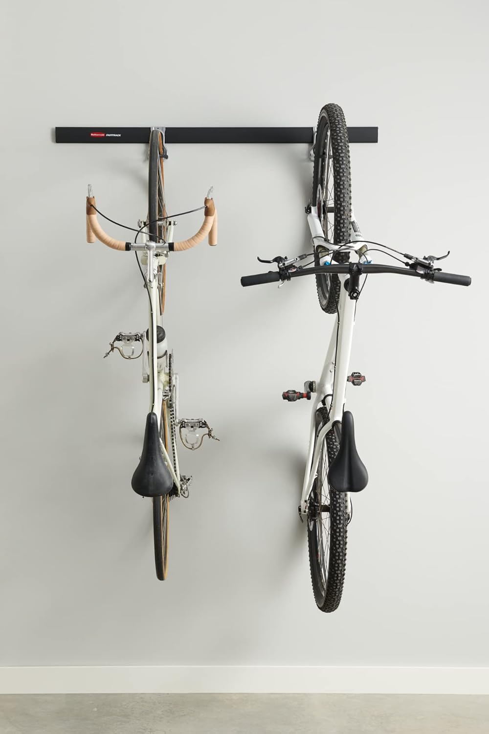Rubbermaid FastTrack Bike Storage Kit - Heavy Duty 3-Piece Rail Hook Organizer for Garage & Shed