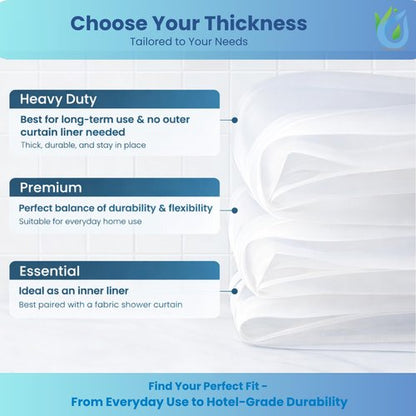 SUSTAINAURA® Essential Frosty Shower Curtain Liner 72x72 – Waterproof, Quick Dry, Odor Free, Eco Friendly, Non-Toxic with 3 Weighted Magnets & 12 Rustproof Grommets Bathroom Accessories