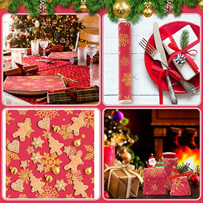 Christmas Wax Paper Sheets Snowflake Design Pack of 150 - Greaseproof & Waterproof