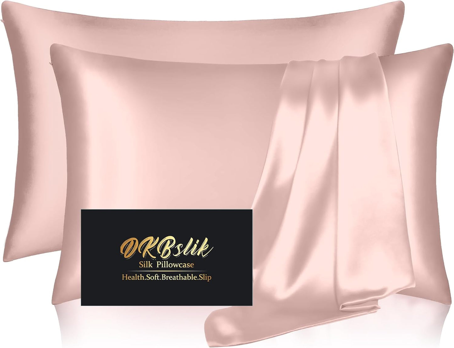 Mulberry Silk Pillowcase Set by Skiennix - Anti-Acne & Hair Care | Queen Size, Coral, 2 Pack