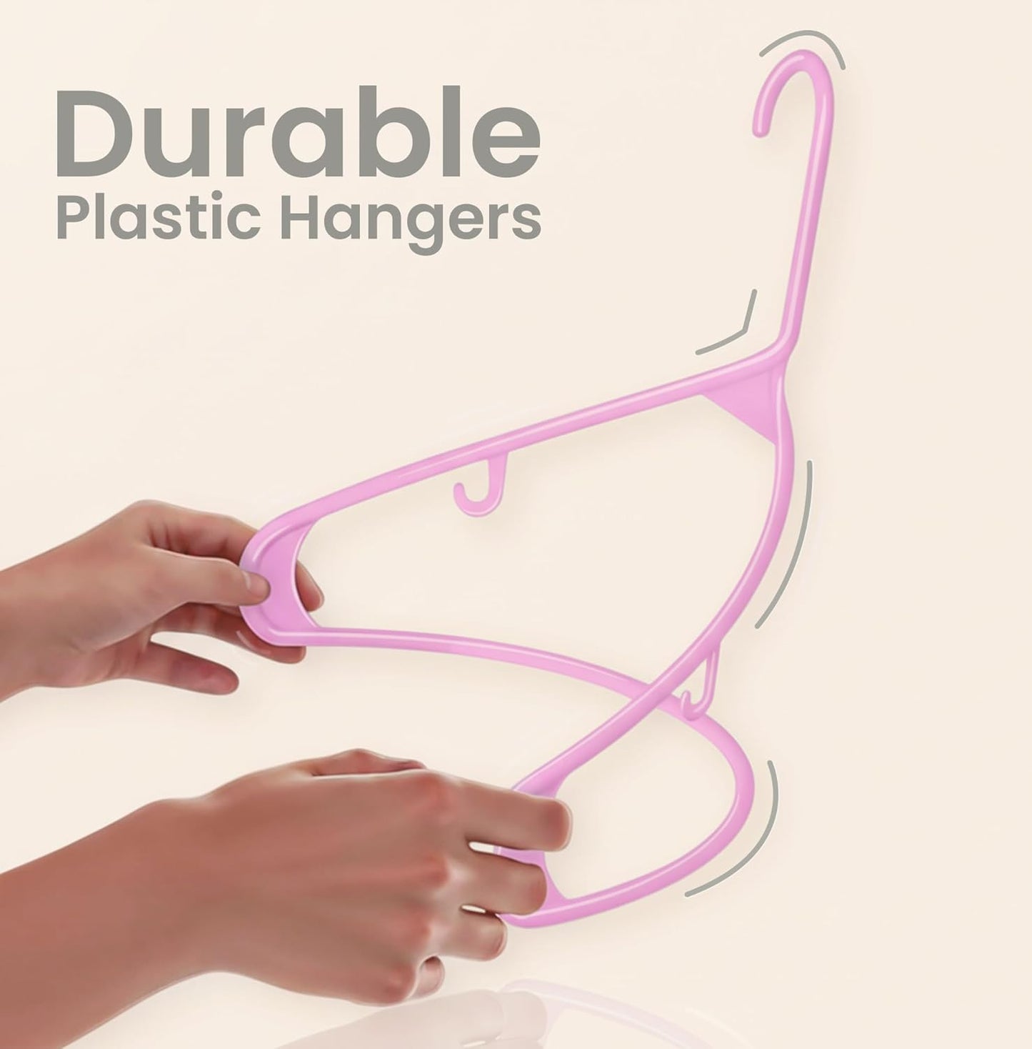 Utopia Home Plastic Hangers - Durable Space-Saving Closet Organizers - 50 Pack in Pink for Shirts, Pants & Coats