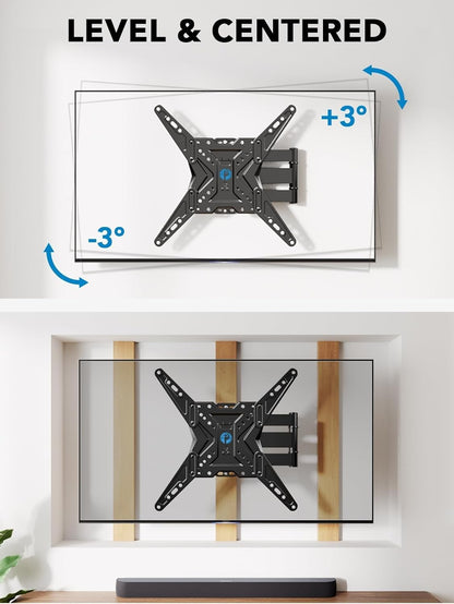 Pipishell Full Motion TV Wall Mount - Swivel, Tilt & Extension for 26-60 Inch TVs | Holds Up to 77 lbs