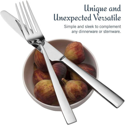 Mikasa Everett 101-Piece Flatware Set - Durable 18/10 Stainless Steel Cutlery for 12 | Sleek Design