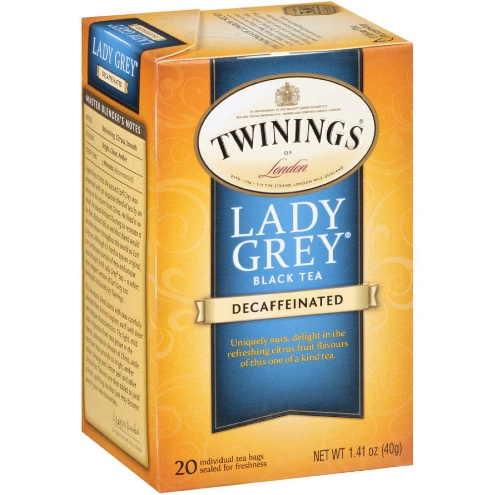 Twinings Decaf Lady Grey Tea 1.41 oz each (4 Items Per Order)