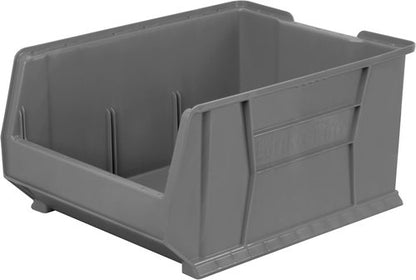 Akro-Mils Super-Size AkroBins | Space-Saving Stackable Plastic Storage Bins - 24" L x 18" W x 12" H, Grey