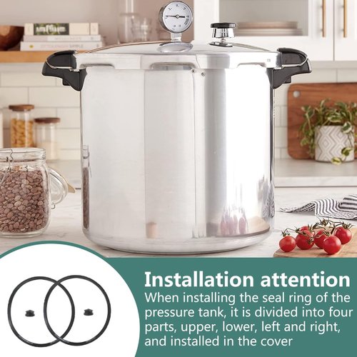 09985 Pressure Canner Sealing Ring Replacement for Presto Model 0178107,0174510,0175107,0175510,0178209,0178410 16 18 23 Quart Pressure Cooker Parts, Including Overpressure Plug(2pcs Gasket)