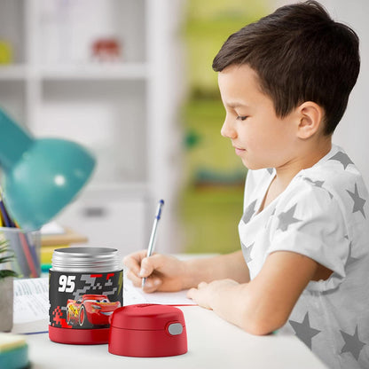 THERMOS FUNTAINER Insulated Food Jar - 10 Ounce Kid-Friendly Container with Foldable Spoon | Cars Design