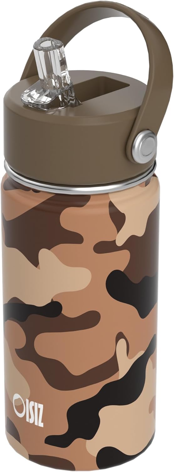 OISIZ Kids Water Bottle - 14oz Vacuum Insulated Stainless Steel | Leakproof, BPA-Free, Keeps Drinks Cold for 24 Hours