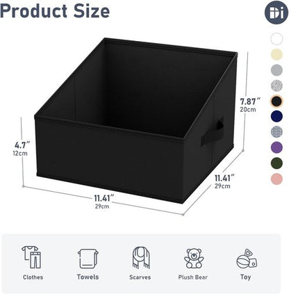 DIMJ Closet Storage Bins - 10 Pack Fabric Baskets for Shelves | Collapsible Organizer with Handles