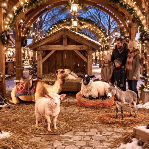 Christmas Nativity Cardboard Cutouts Set - Stable Scene Decor for Church & Holiday Events