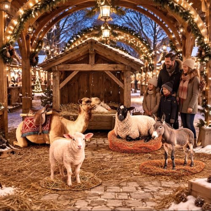 Christmas Nativity Cardboard Cutouts Set - Stable Scene Decor for Church & Holiday Events