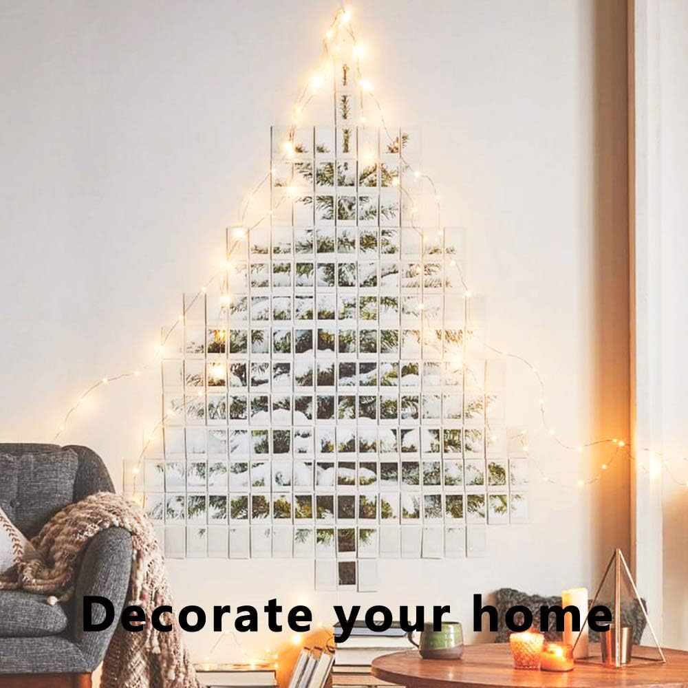 Skiennix 132 Feet Copper Wire String Lights - 400 LEDs, Dimmable Warm White, 8 Scene Modes for Indoor Decoration