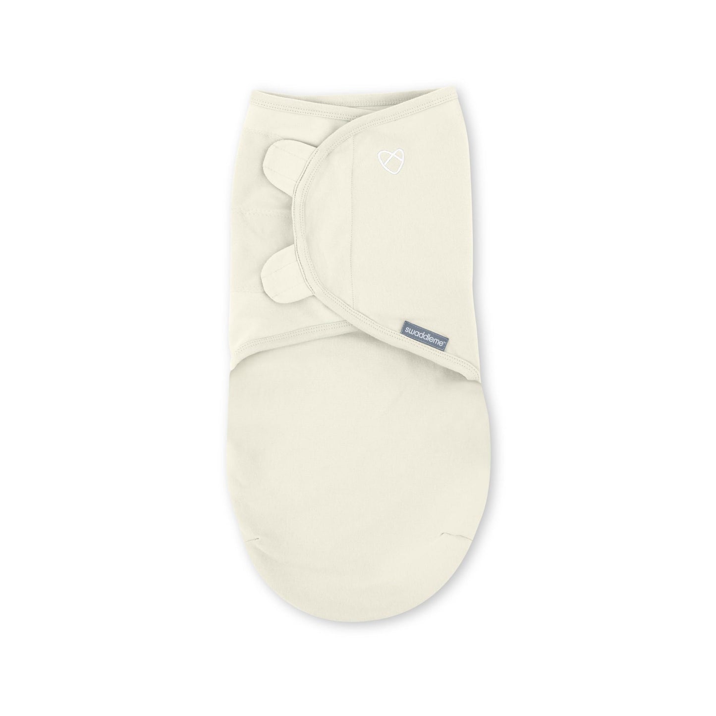 SwaddleMe by Ingenuity Original Swaddle, 100% Cotton, Improves Sleep & Calms Startle Reflex, Preemie Size, Up to 7 Pounds, 1-Pack, Baby Swaddle Blanket - Cream