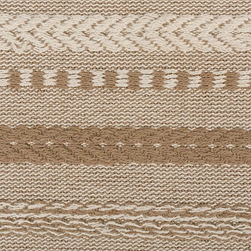 Braided Cotton Table Runner with Fringe - 15x108 in, Stone