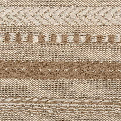 Braided Cotton Table Runner with Fringe - 15x108 in, Stone