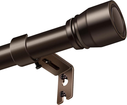 Skiennix Heavy-Duty Adjustable Brown Curtain Rod - 30 to 60 Inch, Fits 30-54 Inch Windows