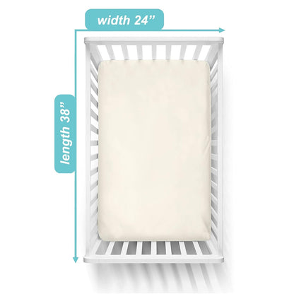 American Baby Company 3 Pack Natural Cotton Fitted Mini Crib Sheets - Soft, Breathable, 38" x 24", Beige
