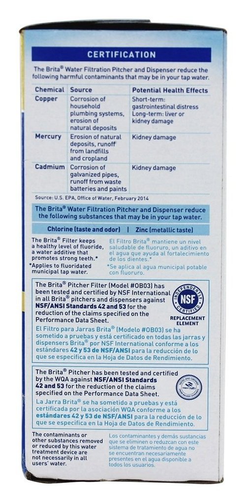 Brita Water Pitcher Replacement Filters, White 3 Filters