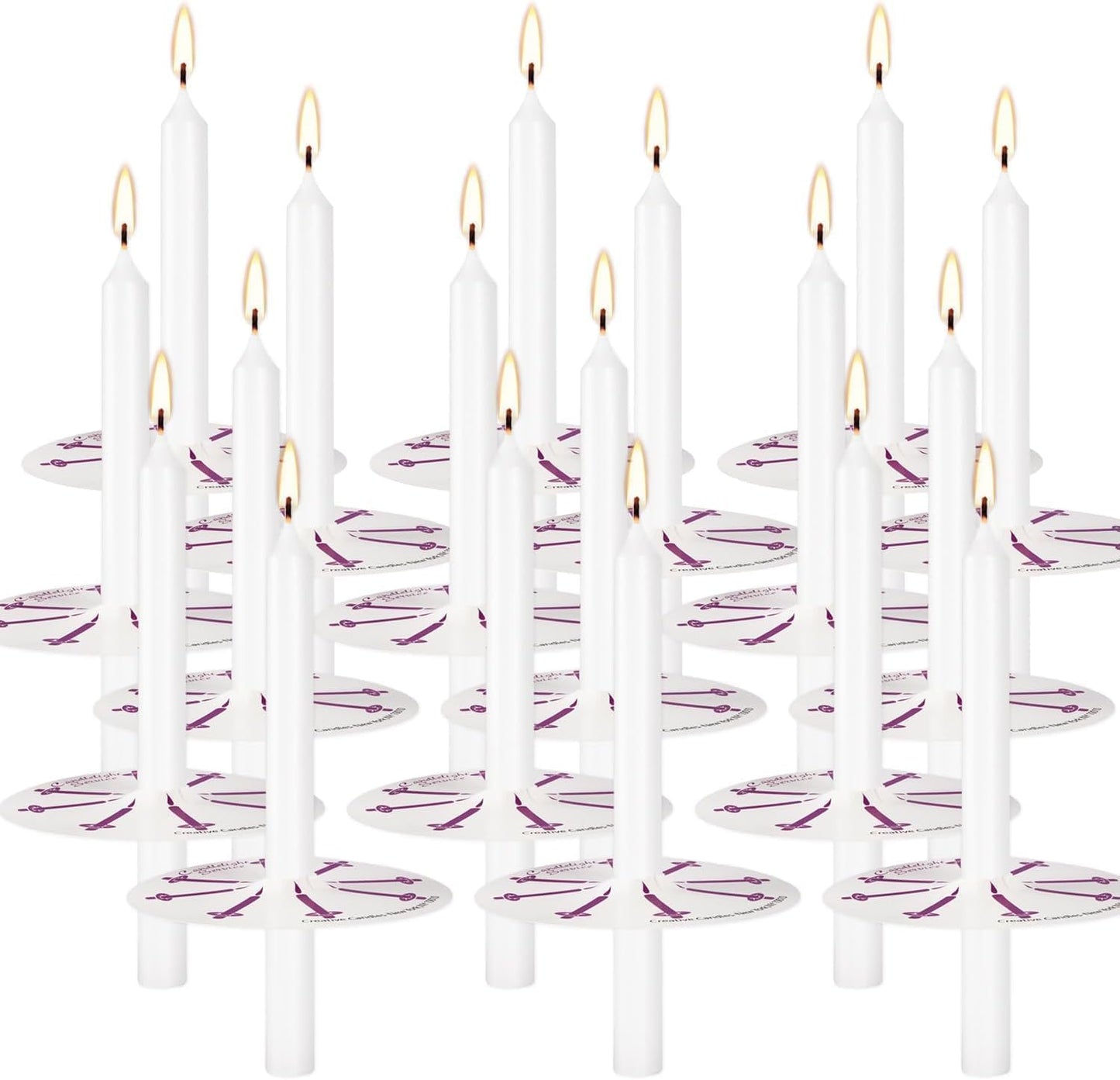 Skiennix 100 Pcs Church Candles - Unscented White Drip Protectors for Vigil Services | 5" H X 1/2" D