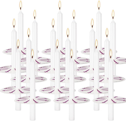Skiennix 100 Pcs Church Candles - Unscented White Drip Protectors for Vigil Services | 5" H X 1/2" D