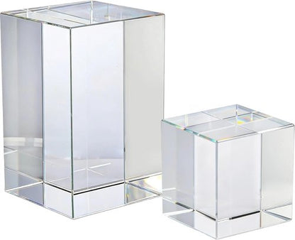 K9 Crystal | Genuine Blank Blocks for Inner Laser Engraving - High Clarity Rectangular & Cube Sizes