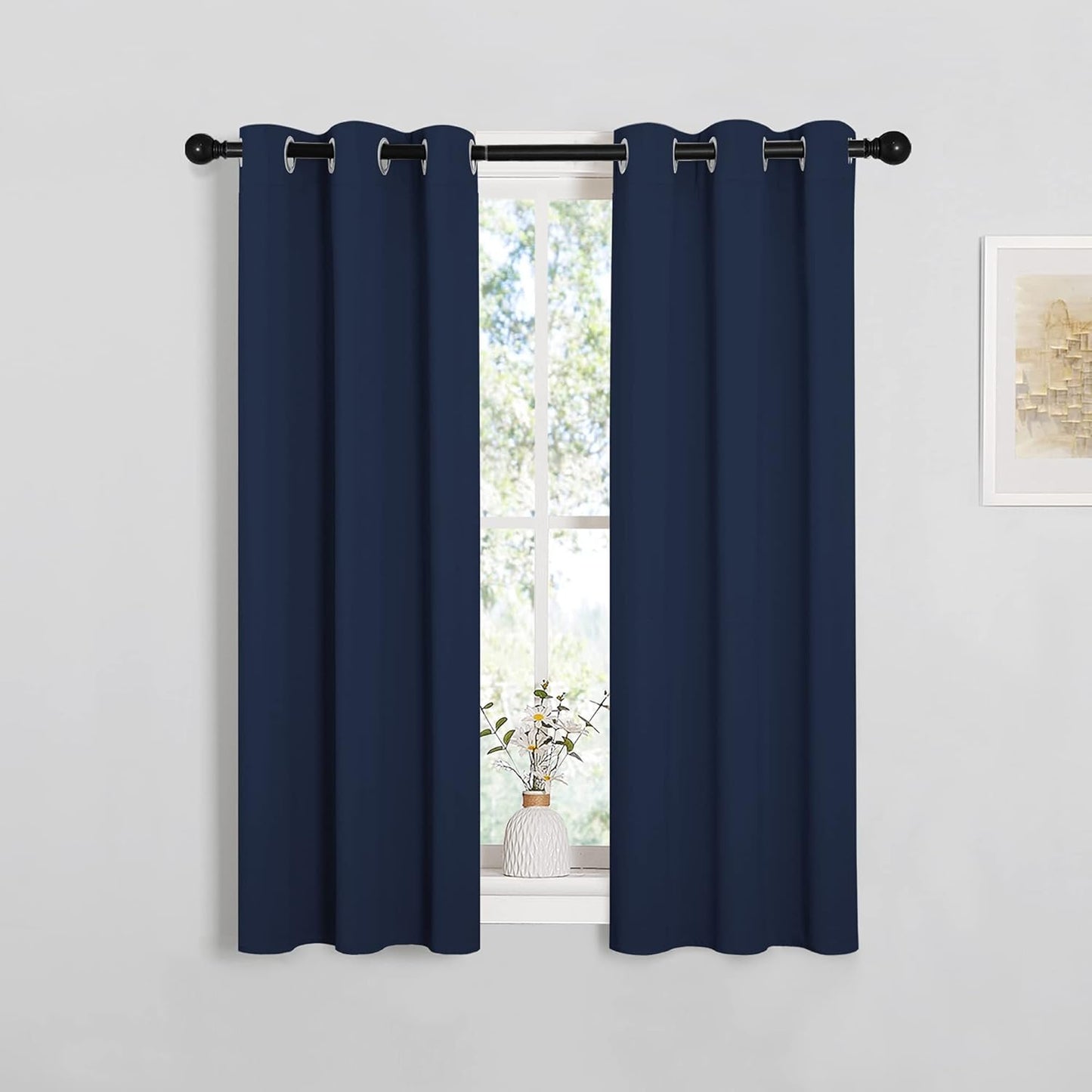 NICETOWN Blackout Curtains - Navy Thermal Insulated Draperies for Kids' Room | 29 x 40 Inch, 1 Pair