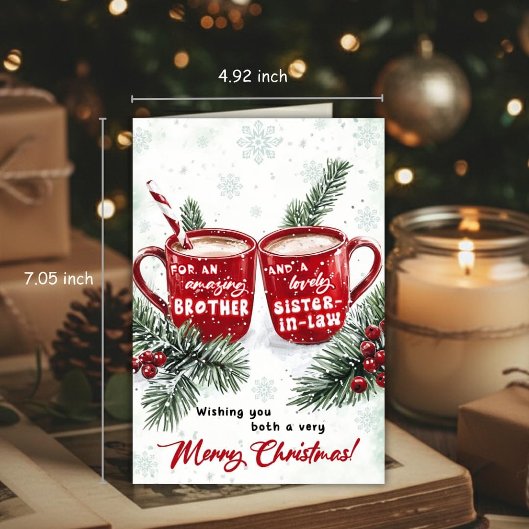Regine Switzerland Christmas Card - Heartfelt Holiday Greeting for Brother & Sister-in-Law | Includes Envelope