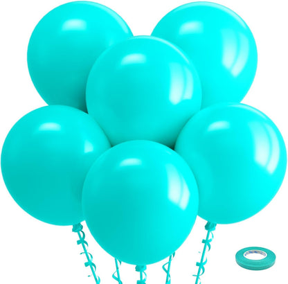 Bezente Teal Balloons 18 Inch - 30 Pack Thick Turquoise Latex Balloons for Weddings & Parties