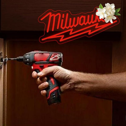 Red Neon Sign 15x7 in LED Wall Light - Milwaukee Style, Dimmable, USB Powered, Shop Display (Variation: D-Mierwoji)