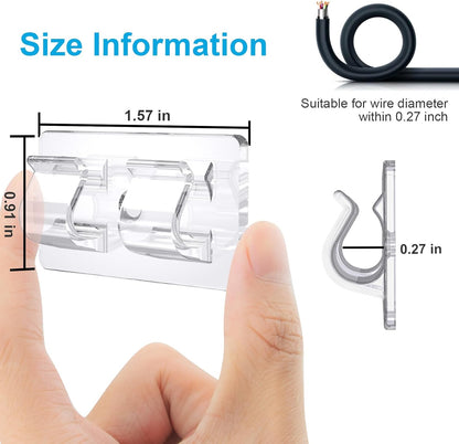 Skiennix 30 PCS Heavy-Duty Hooks for Outdoor String Lights - Clear Adhesive Clips for Easy Hanging