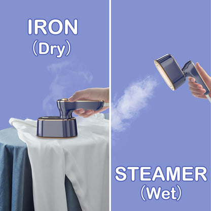 Skiennix Travel Steamer Iron - Mini Portable Ironing Machine for Clothes | Compact Size in Blue