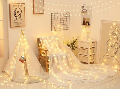 33ft 80 LED USB Star String Lights - Warm White Fairy Lights for Bedroom, Wedding & Holiday Decor