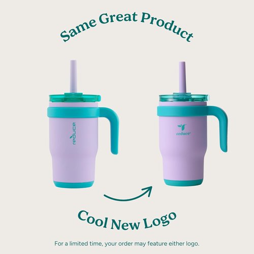 Coldee 14 Oz Kids Tumbler with Lid & Straw - Insulated, Spill-Proof Stainless Steel - Magnetic Purple