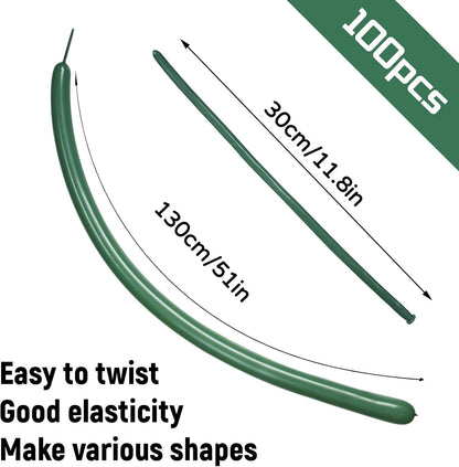 Sage Green 260Q Balloons by [Brand Name] - Thick Latex Twisting Balloons for Animal Models | 100pcs Set