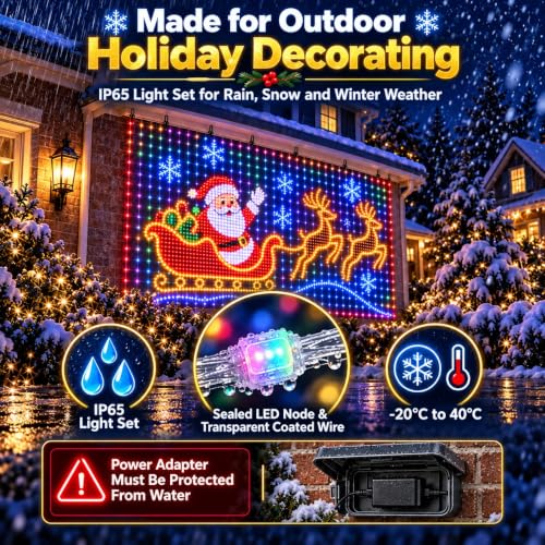 Smart LED Curtain Lights Christmas 5.24x5.24 ft - 256 LEDs, 5 Dynamic Modes