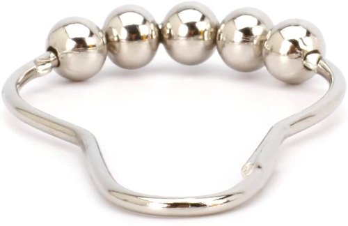 2lbDepot Shower Curtain Rings Hooks - Polished Nickel Finish - Premium 18/8 Stainless Steel - Locking Rings with Easy-Glide Rollers - Five Finishes Available - Set of 12 for Shower Rods